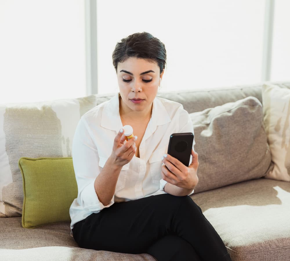 Pharmacist answering a medication question.