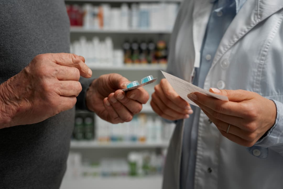 Prescription counter at The Village Apothecary in Columbus, GA.